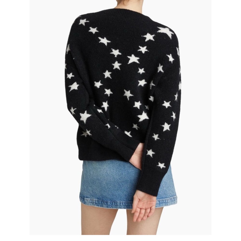 Rails Black And White Kana Star Sweater